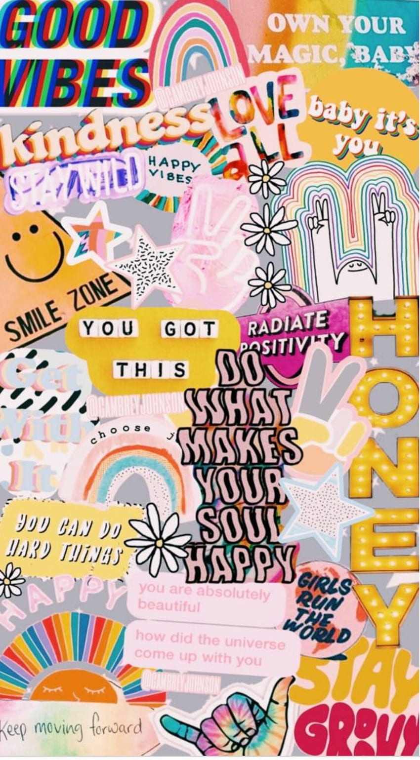 Happiness VSCO Collage, Sticker Collage HD phone wallpaper