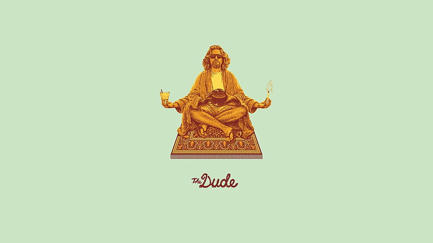 The Dude , Big Lebowski The Dude méditant sur un tapis de lotus . Fond d'écran HD