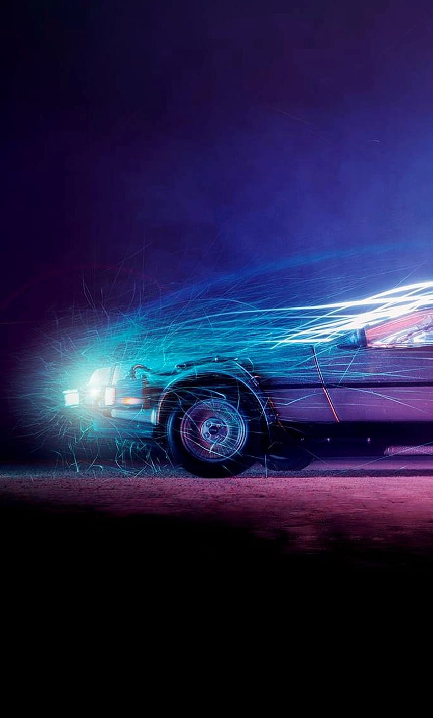 Car Lights Flame Back To The Future iPhone HD phone wallpaper