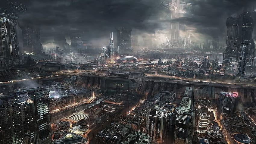 Steampunk-Stadt HD-Hintergrundbild