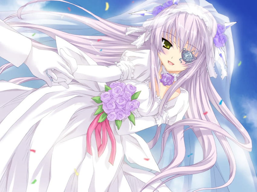 Dream of Barasuishou, white, rozen maiden, girl, beautiful, long hair, dress, doll, anime, wedding, barasuishou, bride, manga HD wallpaper