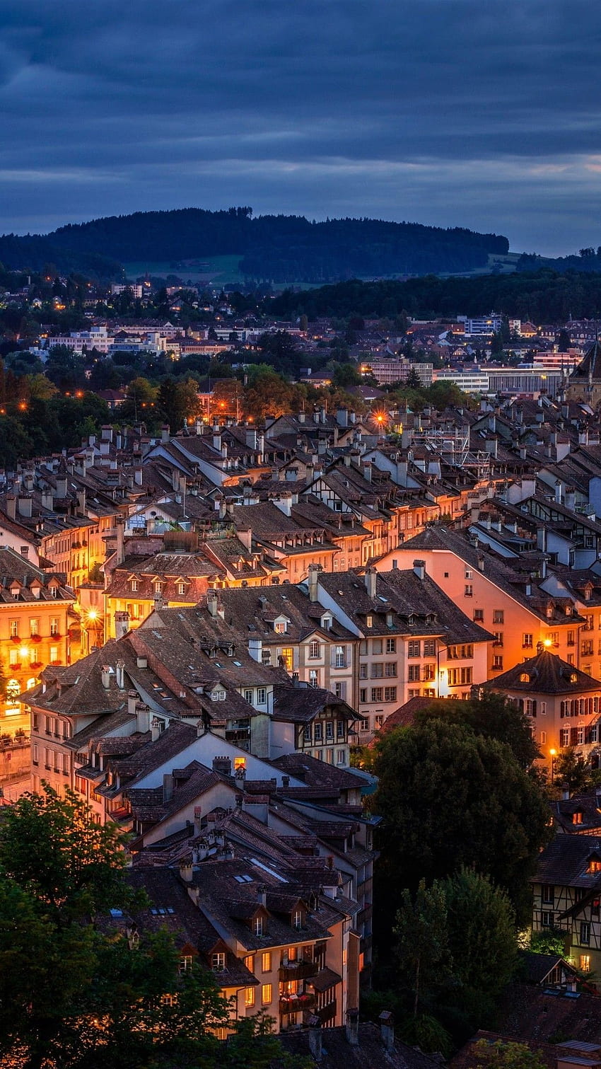 İsviçre Bern, Gece, Binalar, iPhone 8 için Şehir Manzarası, iPhone 7 Plus, iPhone 6+, Sony Xperia Z, HTC One - Maiden HD telefon duvar kağıdı