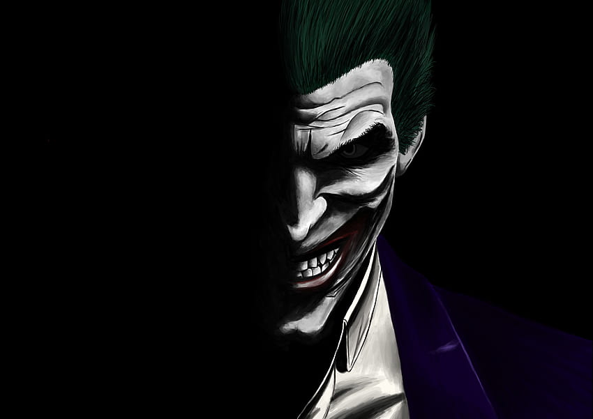 Joker, sombre, bandes dessinées dc, méchant, illustration Fond d'écran HD