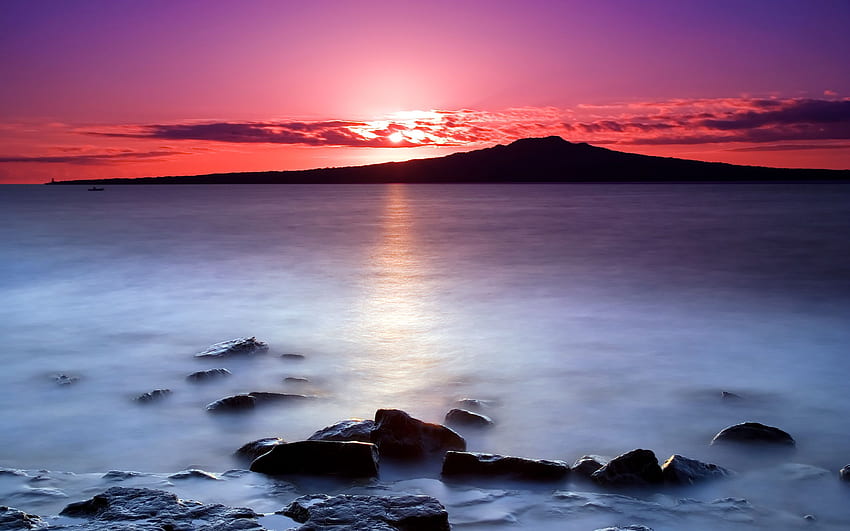 Silky Smooth Lake Surface Sunset, Tingle HD wallpaper