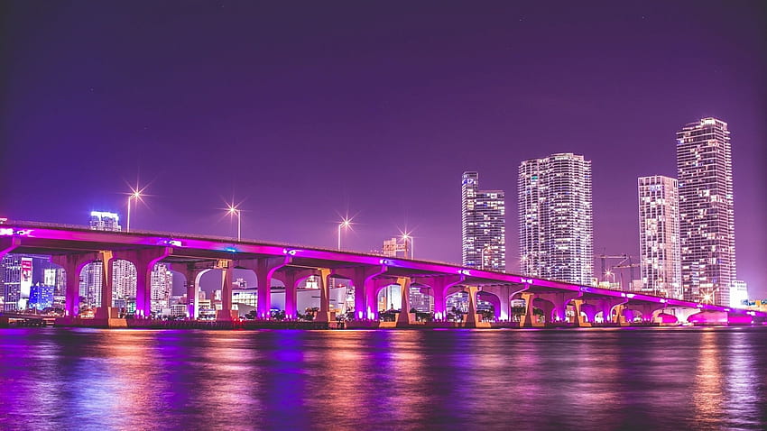 Florida Night Vice City Bridge -, Miami Vice HD-Hintergrundbild