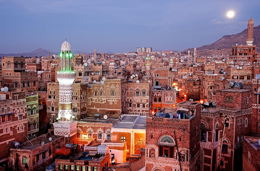 Sanaa Yemen Minaret Arabia - Resolution: HD wallpaper