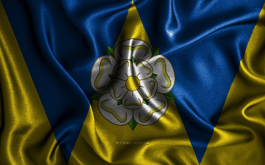 West Yorkshire flag, , silk wavy flags, english counties, Flag of West Yorkshire, fabric flags, 3D art, West Yorkshire, Europe, Counties of England, West Yorkshire 3D flag, England HD wallpaper