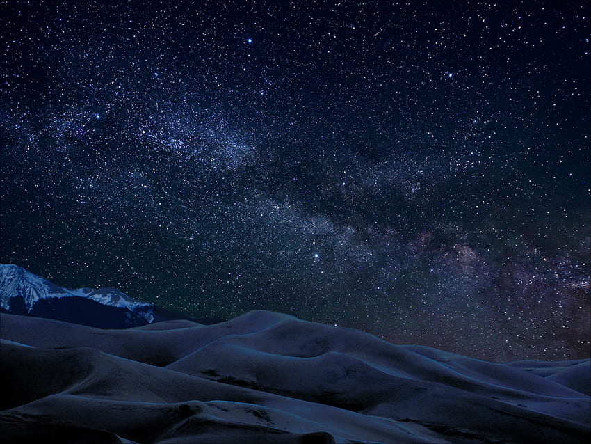 Sterne, Wüste, Dunkel, Sternenhimmel, Hügel HD-Hintergrundbild
