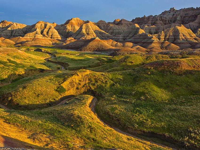 Yellow Hill Area Of Badlands National Park South Dakota For Mobile Phones Tablet And Pc HD wallpaper