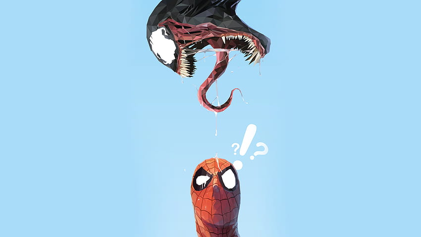 Spiderman und Gift, Artwork, minimal HD-Hintergrundbild