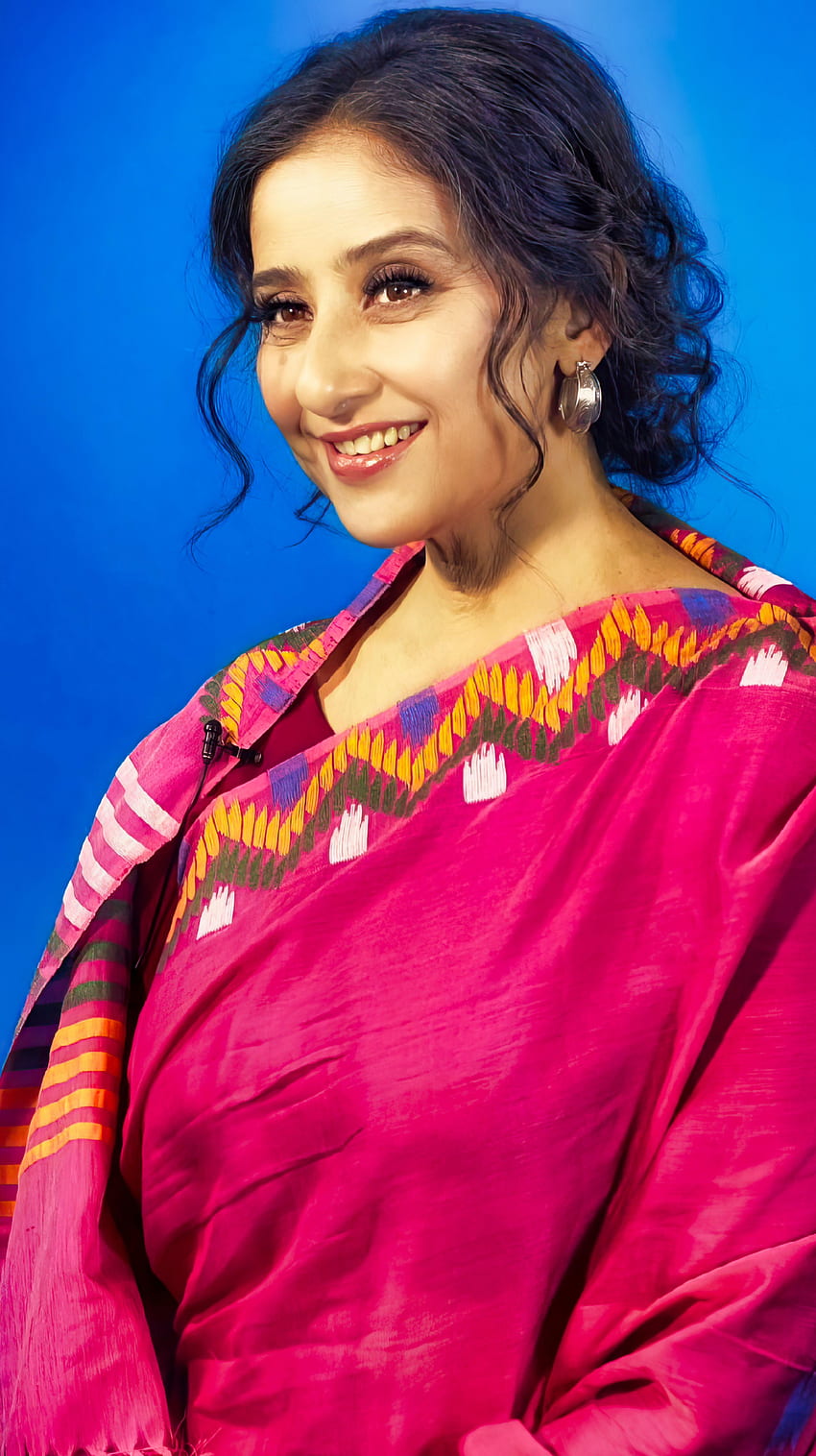 Manisha Koirala, attrice di Bollywood, bellezza saree Sfondo del telefono HD