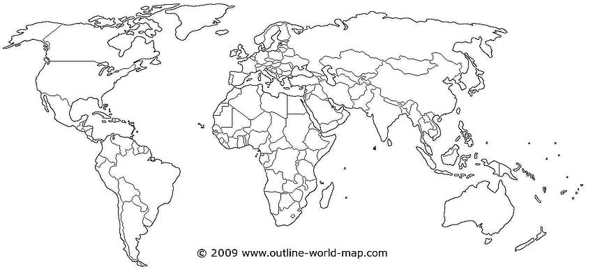 Mapa świata. mapa świata do druku, zarys mapy świata, mapa świata do druku, pusta mapa Tapeta HD