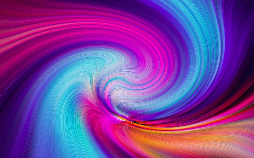 abstract vortex, , macro, colorful wavy HD wallpaper