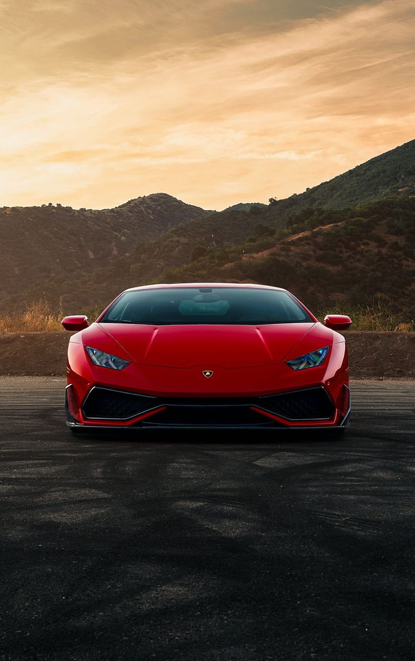 Auto, Roter Lamborghini Huracan, iPhone, Lamborghini 5 HD-Handy-Hintergrundbild