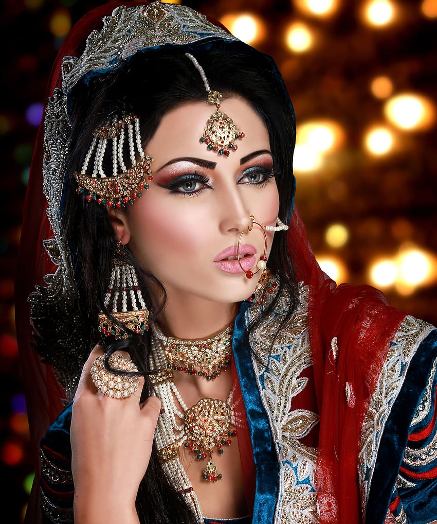 Pakistanischer Brautmaskenner .2. Asiatisches Braut-Make-up HD-Handy-Hintergrundbild