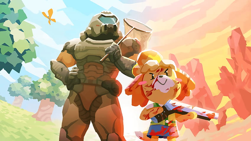 DOOM Slayer and Isabelle in 2020. Animal crossing, Animal crossing personajes y Animal crossing memes fondo de pantalla