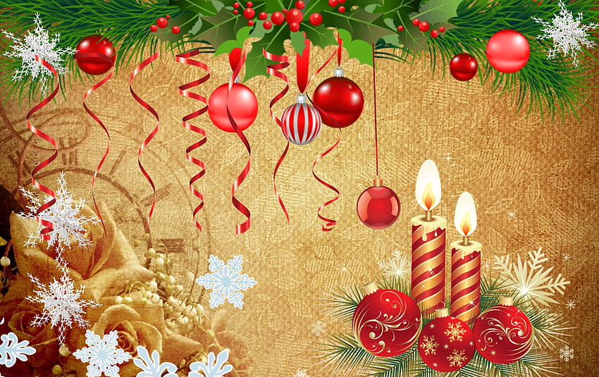 Christmas background, toys, ribbon, cute, balls, snowflakes, christmas ...