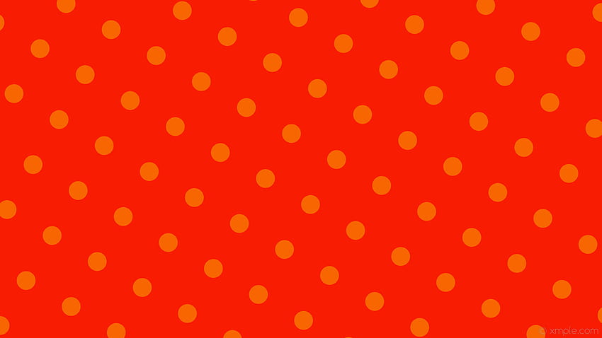 orange polka dots spots red HD wallpaper