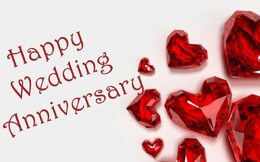 Wishes Happy Wedding Anniversary With Diamond Hearts HD wallpaper | Pxfuel