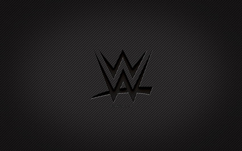 WWEカーボンロゴ、グランジアート、カーボン背景、クリエイティブ、WWEブラックロゴ、World Wrestling Entertainment、WWEロゴ、WWE 高画質の壁紙