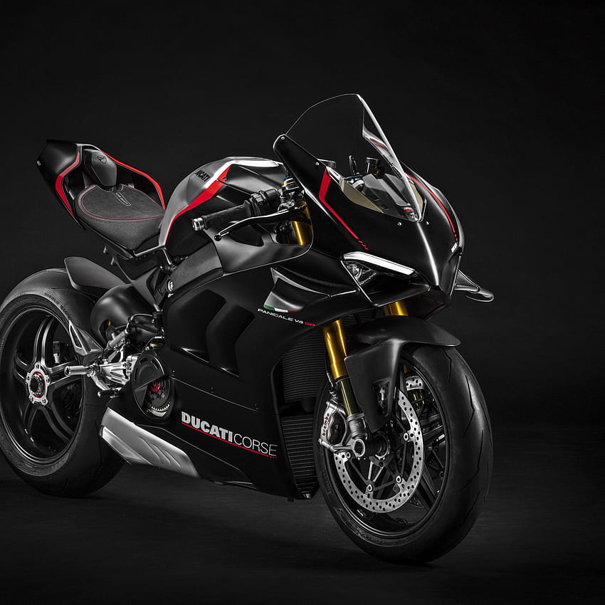 Ducati Panigale V4 SP , 2021, พื้นหลังสีเข้ม, , , ดำ/เข้ม, Ducati Panigale วอลล์เปเปอร์โทรศัพท์ HD