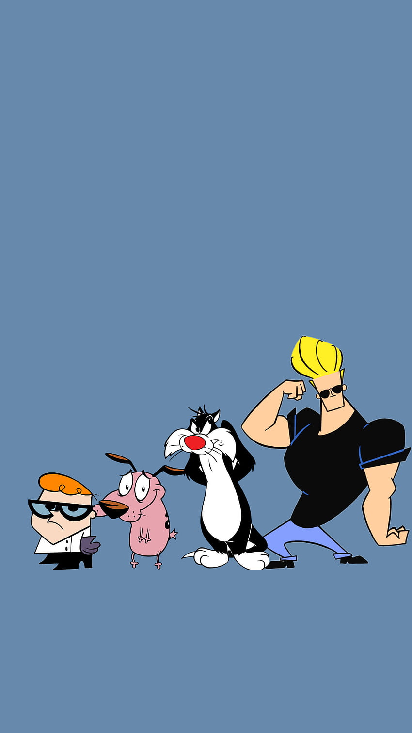 Cartoon Network, Sylvester, Courage_the_cowardly_dog, Jhonny_Bravo, Dexter HD phone wallpaper
