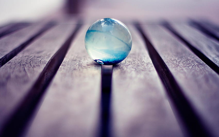 Beautiful Clear Marble On The Wood High Resolution - Glass Ball, Glass Marbles HD wallpaper