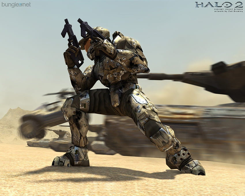 Halo 2, halo, 117, spartan, Dual machine guns HD wallpaper