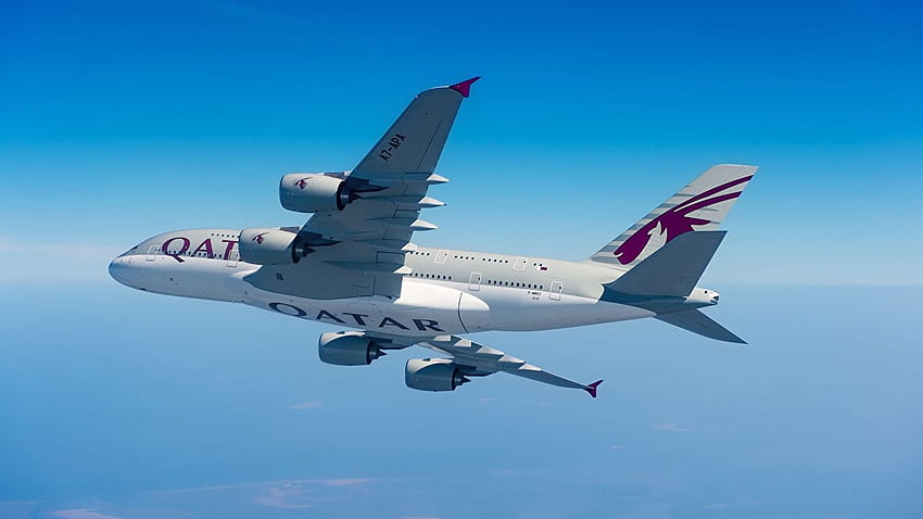 Airbus Samoloty Pasażerskie Qatar Airways Tapeta HD