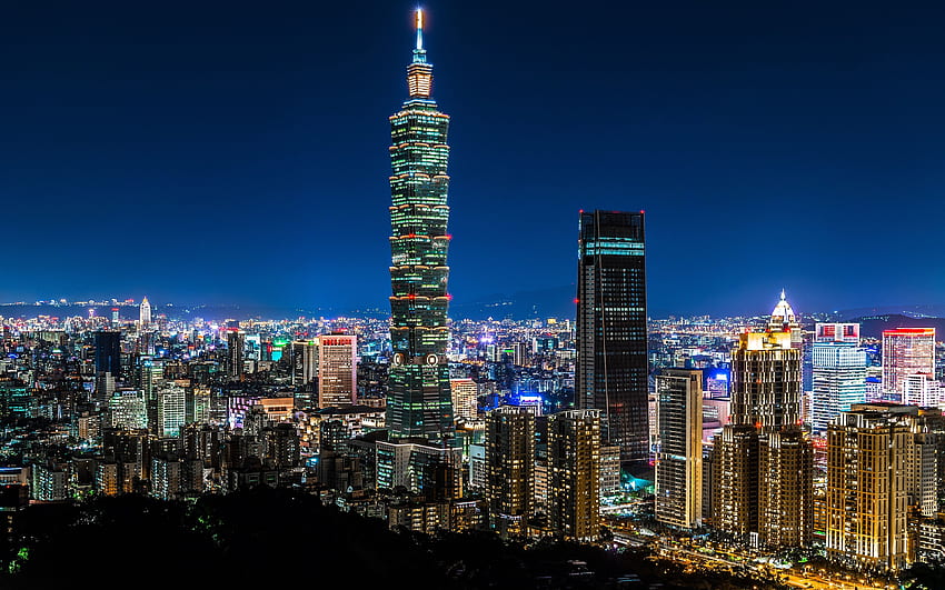 Taipei 101 - Noche Taiwán fondo de pantalla