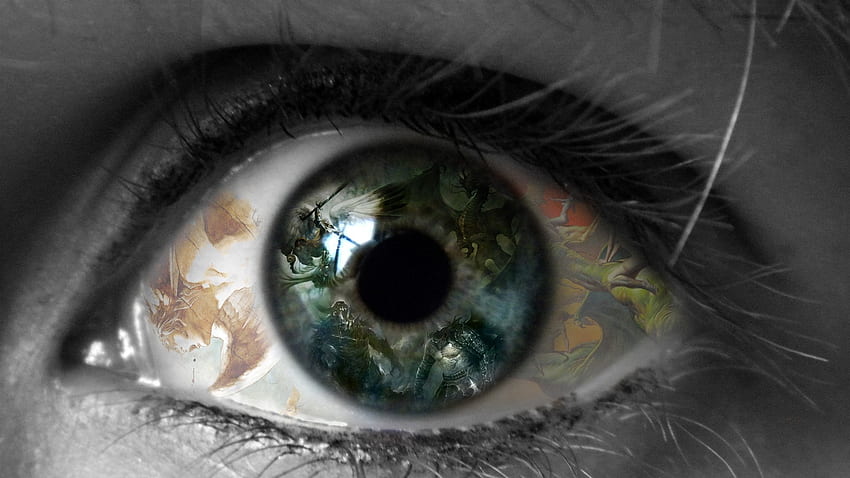 Fantasie Augen Drachen Monster Multicolor Magie die Versammlung Riese Fantasie graue Augen Augenfarben – Abstrakte Fantasie, bunte abstrakte Augen HD-Hintergrundbild