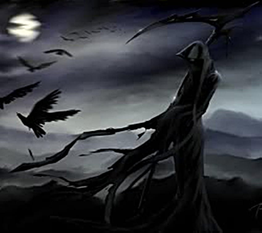 The Grim Reaper and his Ravens~, フルムーン, グリム, カラス, 死神, 死 高画質の壁紙