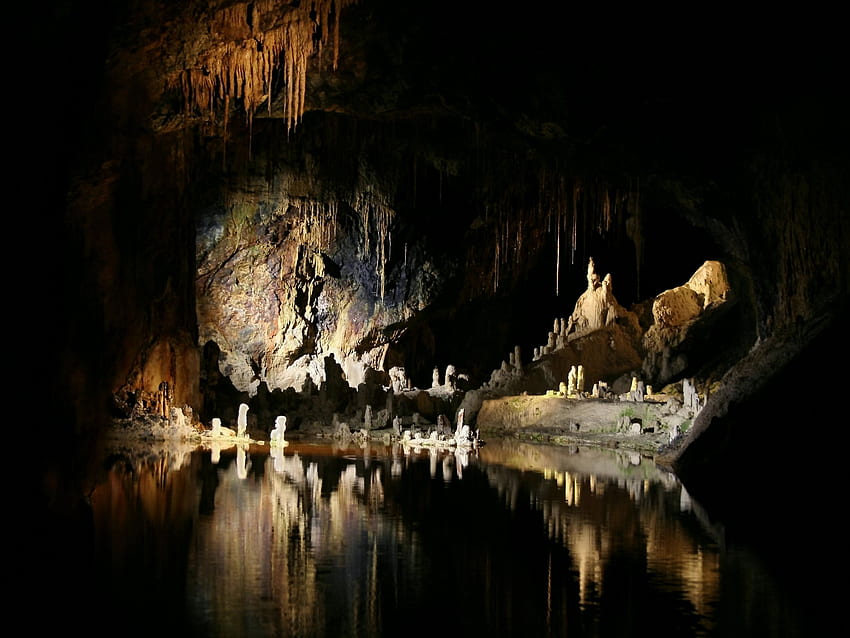 cave, quiet, nature, peaceful, water HD wallpaper