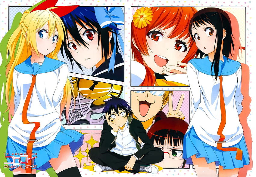 Mal and female anime characters digital , Nisekoi, Raku Ichijou HD  wallpaper | Pxfuel
