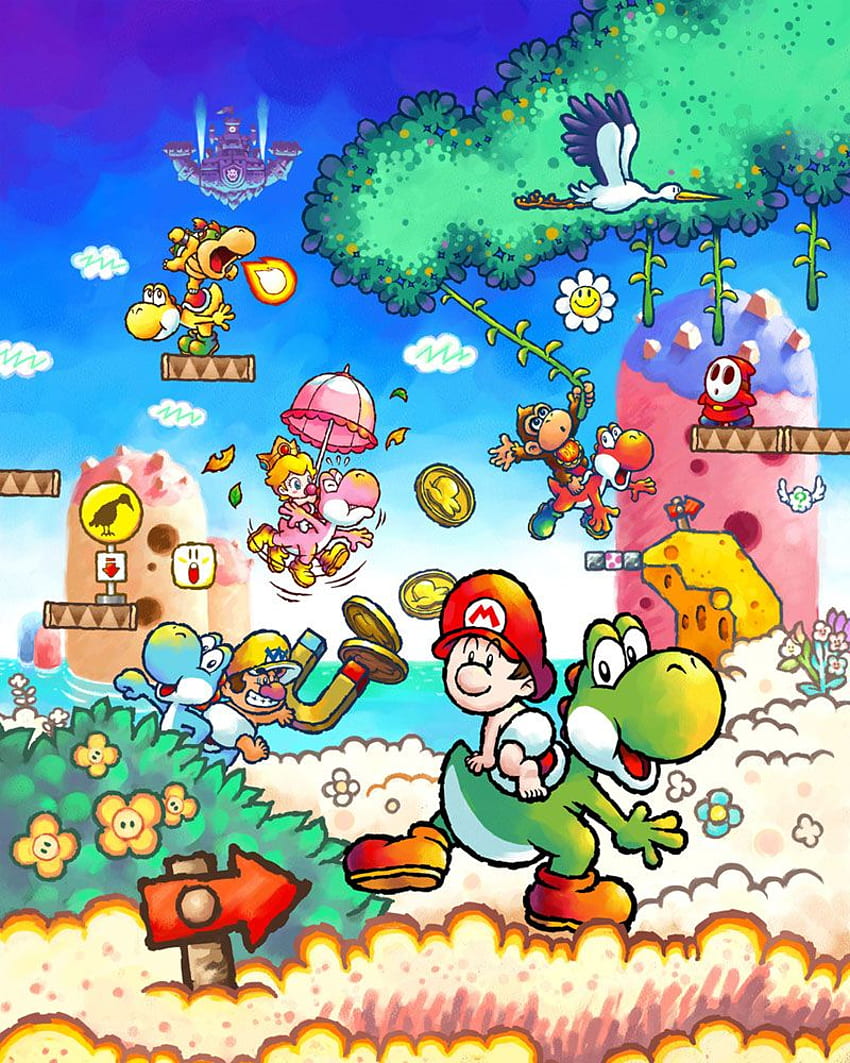 Tanıtım İllüstrasyonu - Karakterler ve Sanat - Yoshi'nin Adası DS. Süper mario sanatı, Yoshi, Mario sanatı, Yoshi Hikayesi HD telefon duvar kağıdı
