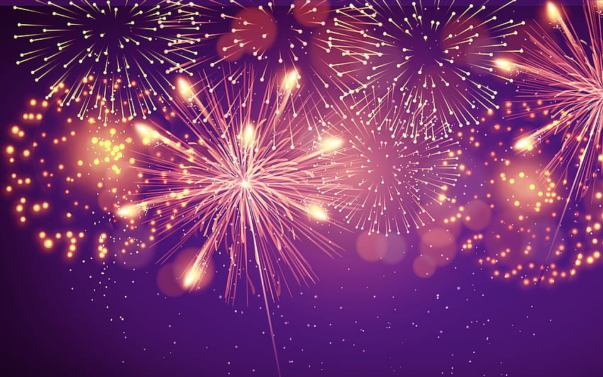 New Year fireworks, fireworks, night, New year, shine HD wallpaper