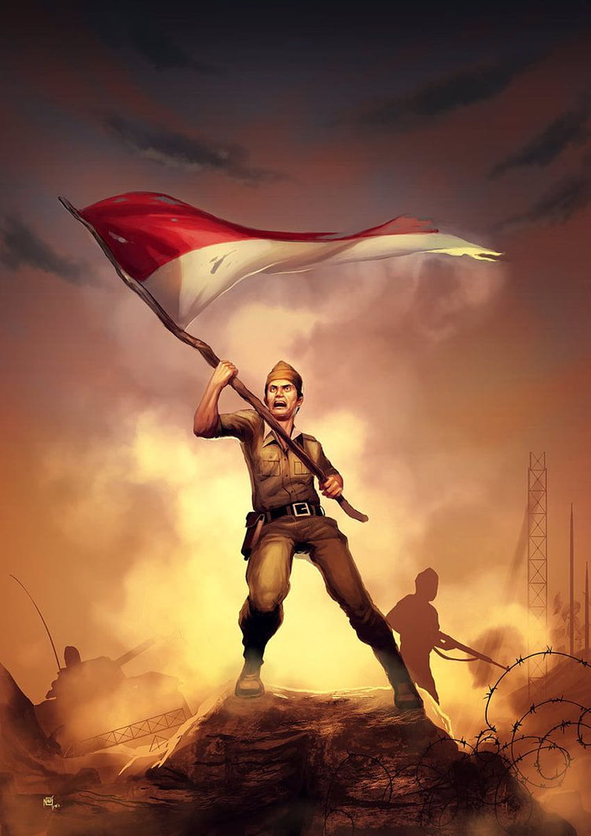 자얄라 인도네시아 쿠. 독립 기념일, 육군, 인도네시아 국기 HD 전화 배경 화면
