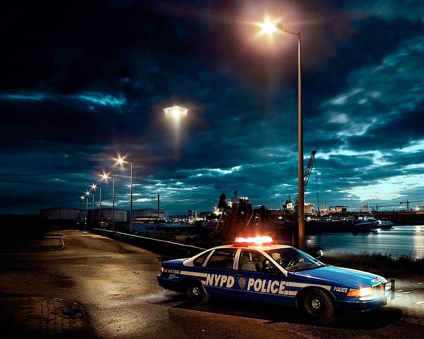 Notte di auto della polizia americana, fantastiche auto della polizia Sfondo HD