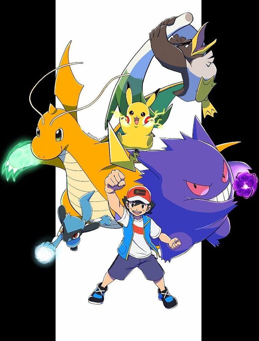 Podróż popiołu. Pokemon mewtwo, manga Pokemon, drużyny Pokemon, Pokemon Journeys Tapeta na telefon HD