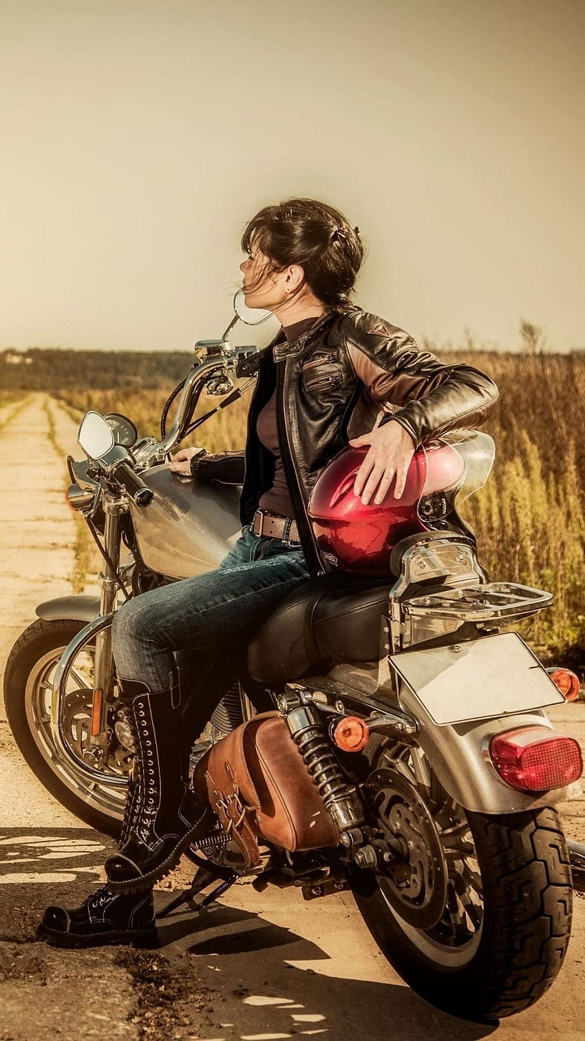 .wiki Der beste Handy-PIC. Biker Girl, Motorradfrauen, Lady Riders HD-Handy-Hintergrundbild