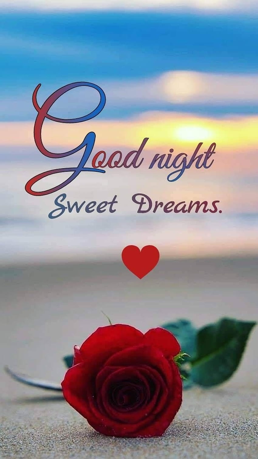 Heart With Flowers On Beach - Good Night Sweet Dreams quotes good night  good night images good …