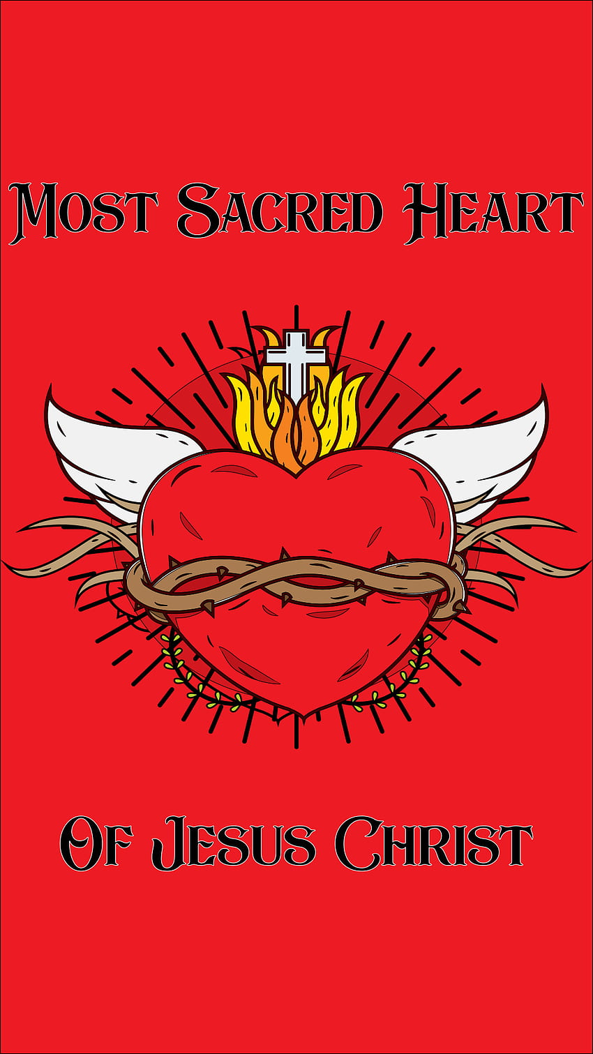 Sacred Heart, Crown, Religious, Thorns, Jesus Christ HD phone wallpaper