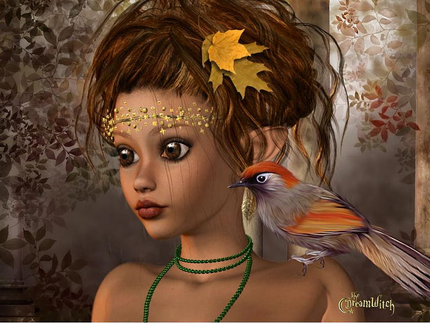 Fairy Elf, abstract, bird, fantasy HD wallpaper