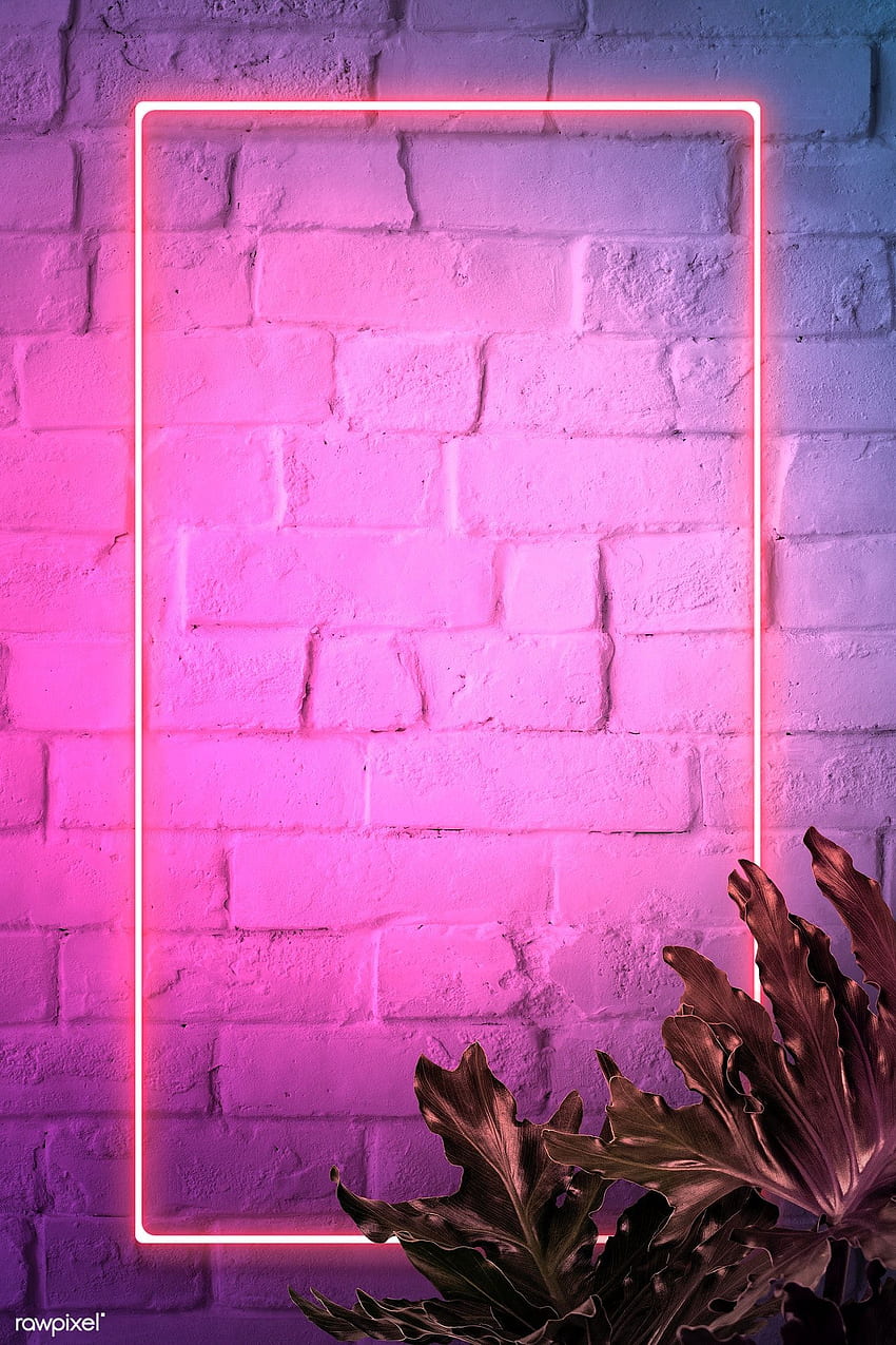 Pembe, Pembe Neon Işıklar Üzerine Neon Brick Tasarımı HD telefon duvar kağıdı