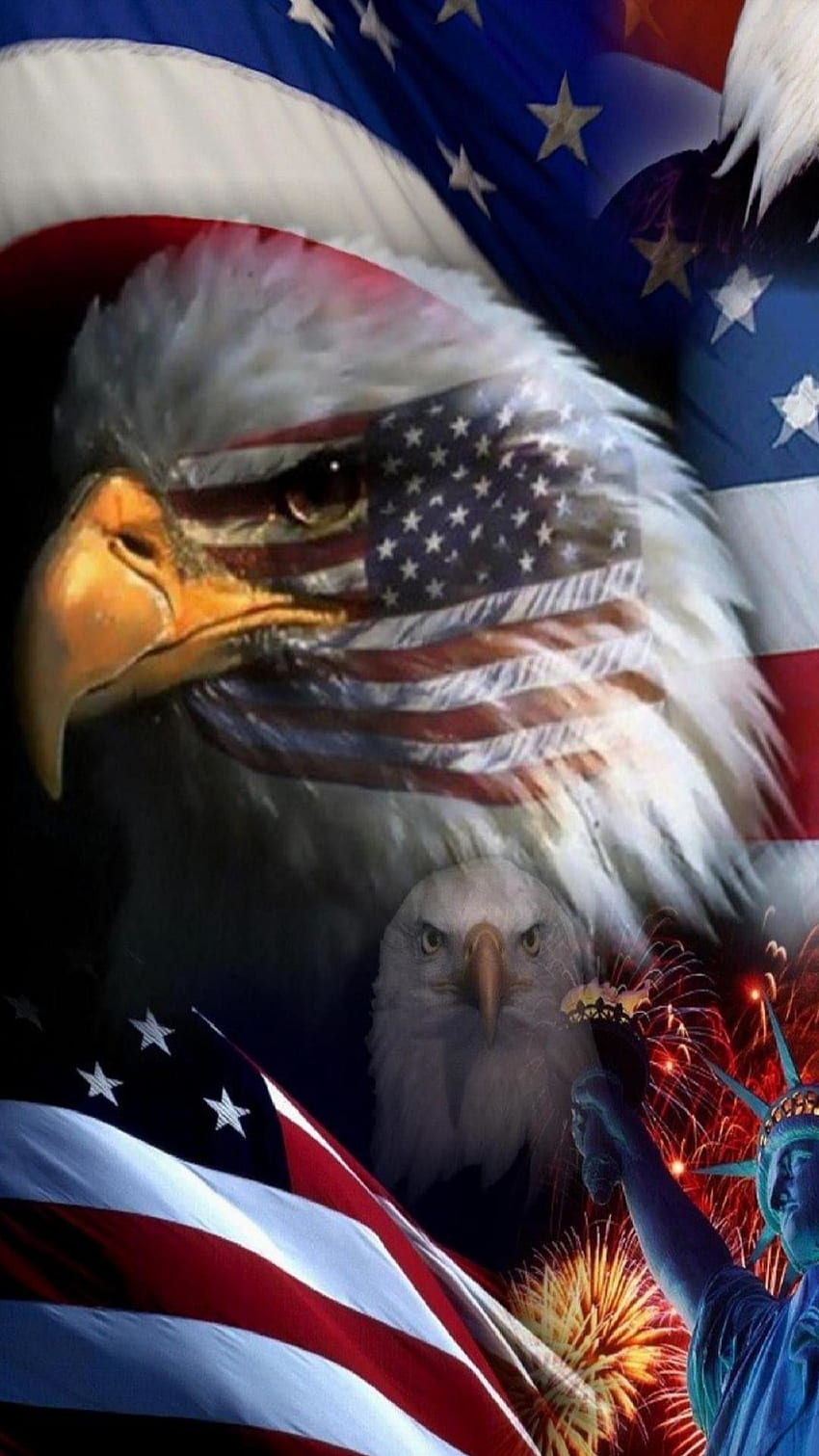 Cooles iPhone mit amerikanischer Flagge HD-Handy-Hintergrundbild