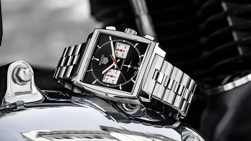 First Look: TAG Heuer Unveils New Black Dial And Bracelet For Monaco Heuer 02 Chronograph HD wallpaper