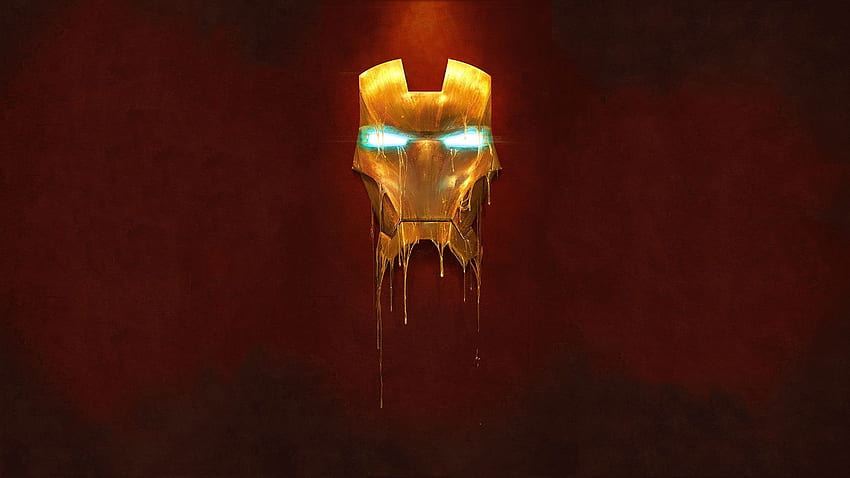 Iron Man Mask Melting Red HD wallpaper