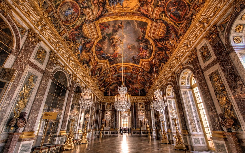 Salão dos Espelhos do Palácio de Versalhes, Palácio Antigo papel de parede HD