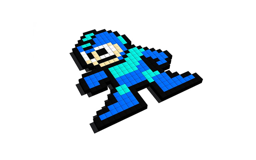 Mega Man, gry wideo, Pixel Art, proste tło, perspektywa / i mobilne tło, Mega Man 8 Tapeta HD