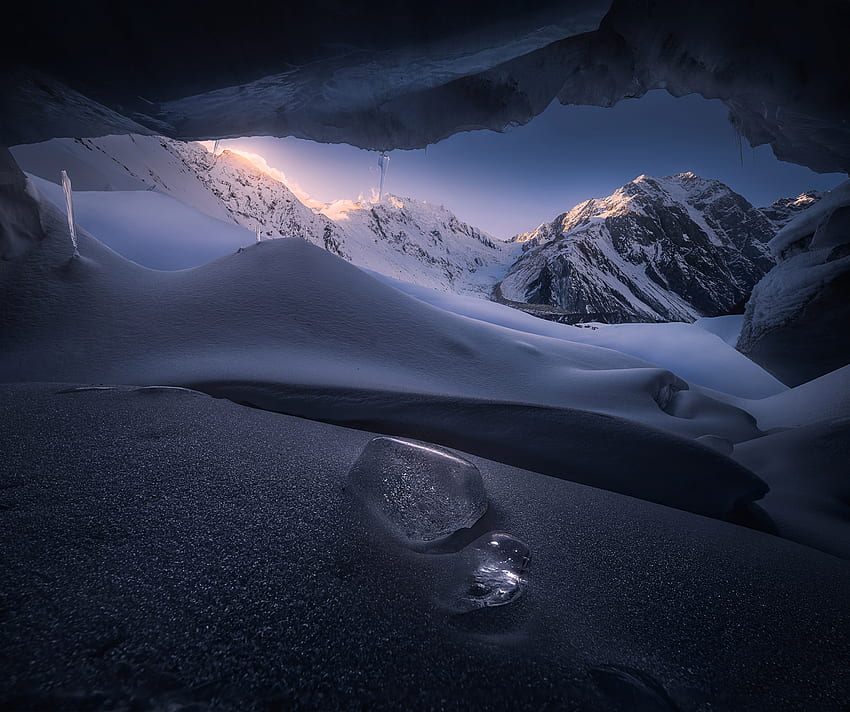 ถ้ำทิเบต ธารน้ำแข็ง ภูเขาสูง ธรรมชาติ วอลล์เปเปอร์ HD